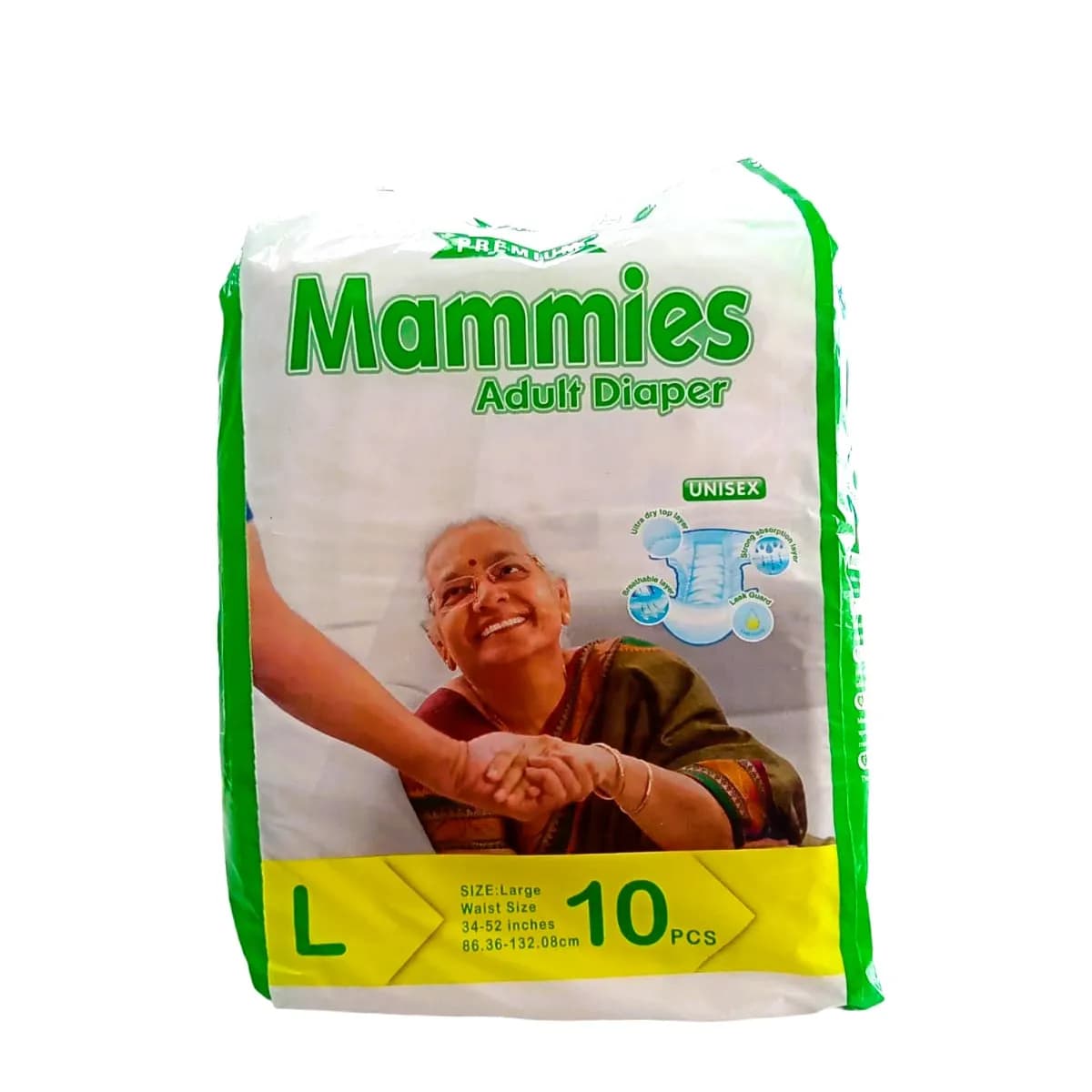 Mammies Adult Diaper Size Large 10 Pc