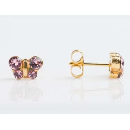 Studex Sensitive Fashion Butterfly Jun Alexandrite S2006stx Gold Plated Earrings