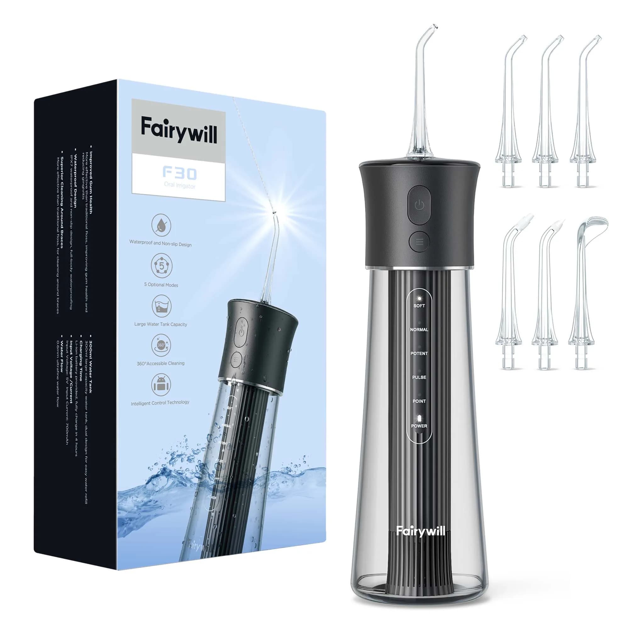 Fairwill F30 Water Flosser/ Oral Irrigator Black