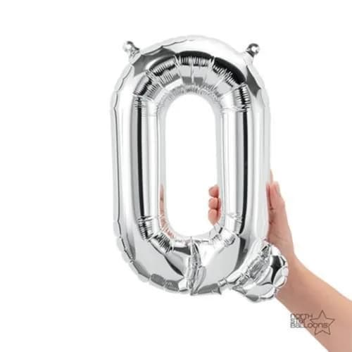 32 Inch Silver Letter Q Balloon With Helium