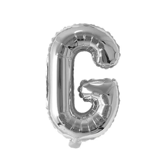 32 Inch Silver Letter G Balloon With Helium