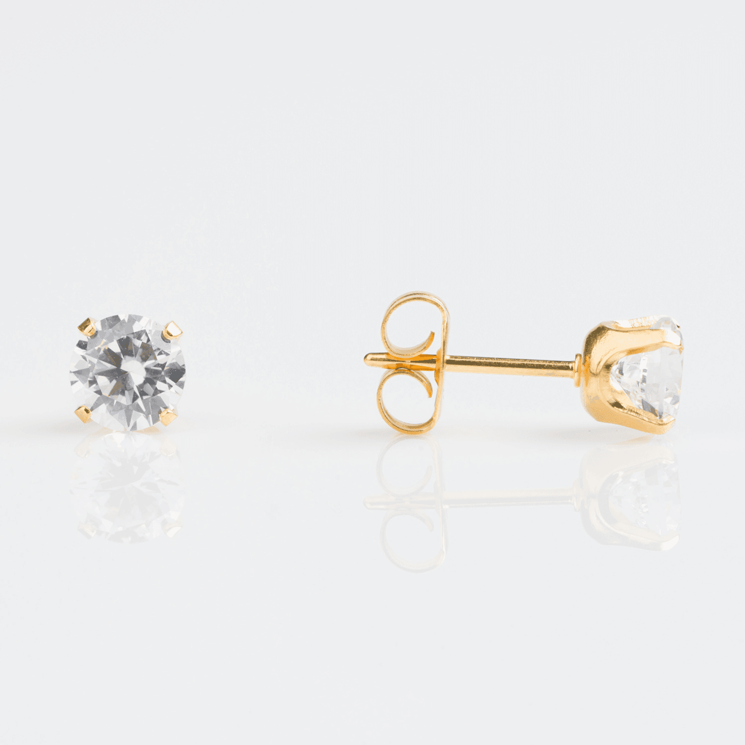 Studex Sensitive Cubic Zirconia S743stx 5mm Gold Plated Earrings