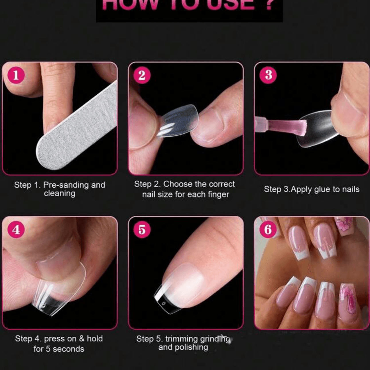 600pcs/box Xxs Short Square False Fake Nails