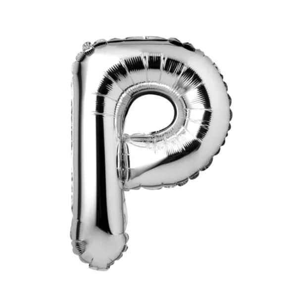 32 Inch Silver Letter P Balloon With Helium