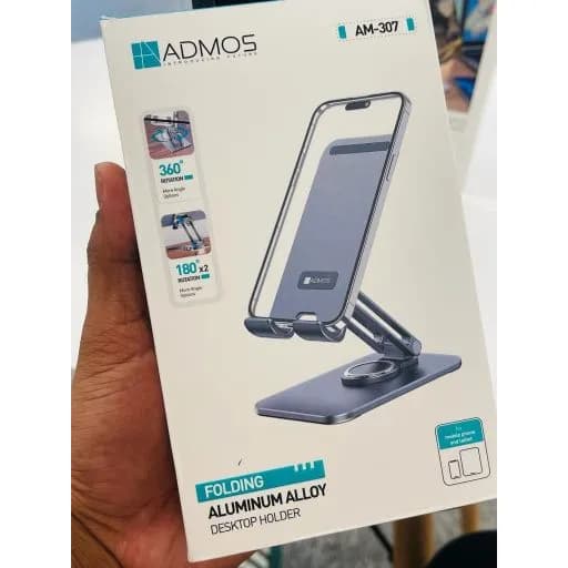 ADMOS Foldable aluminum alloy 360 degree rotation desktop stand (For tablet & phone)