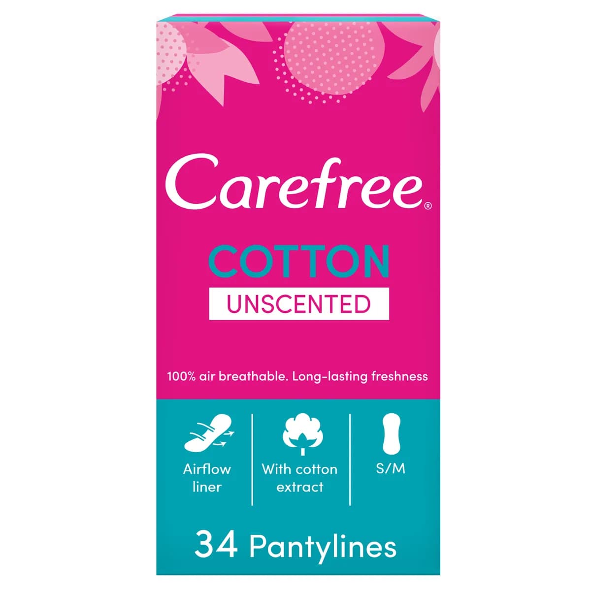 carefree cotton feel unscented 34 pantyliners