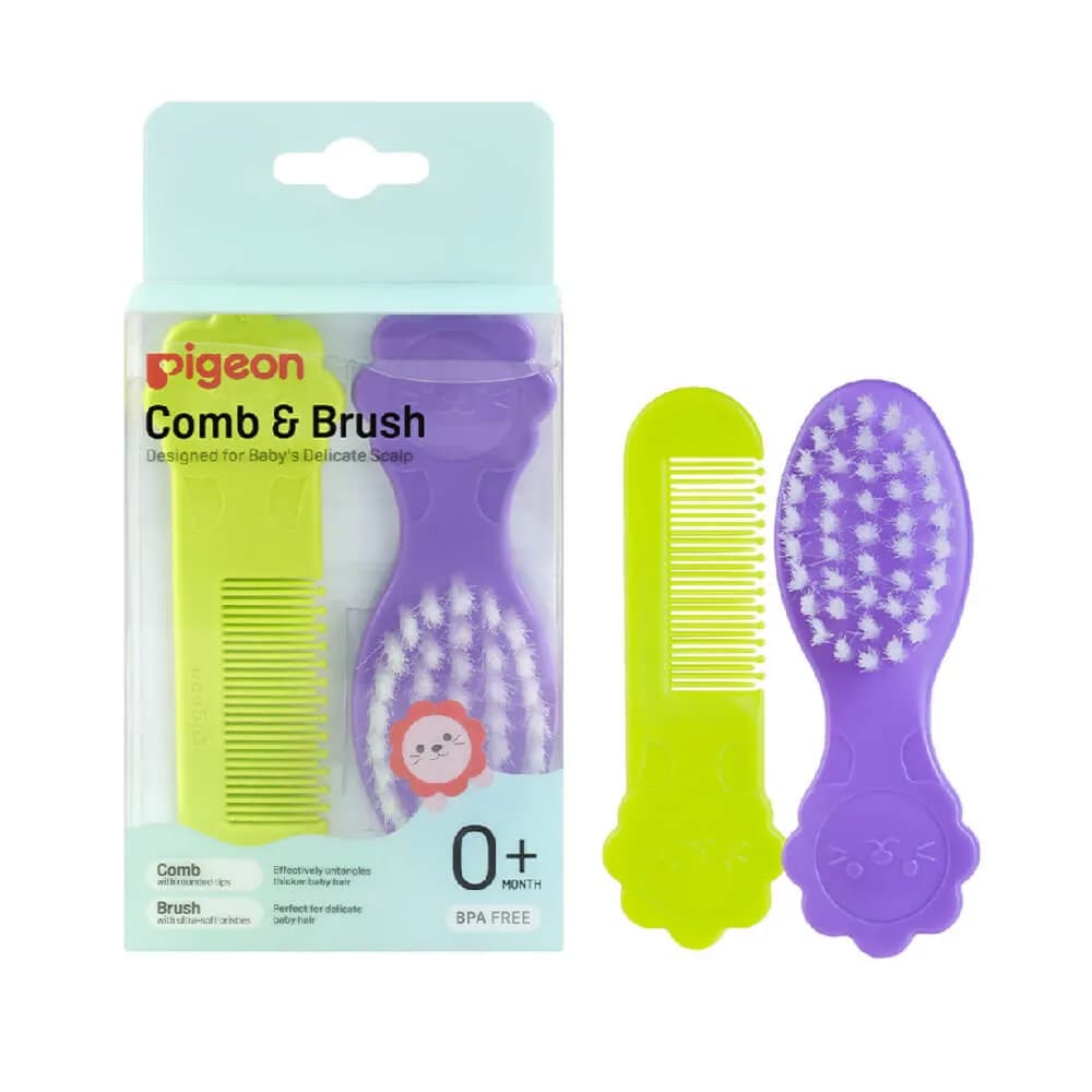 pigeon comb & brush for baby delicate scalp