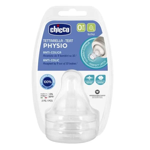 Chicco Physio Teats Slow Flow 0m