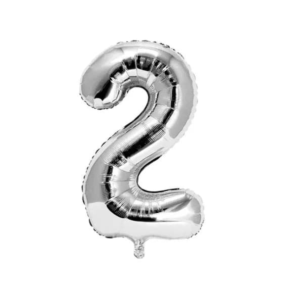 40 Inch Silver Number 2 Balloon With Helium