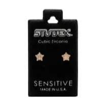 Studex Sensitive Cubic Zirconia Star Cut S452stx 5mm Gold Plated Earrings