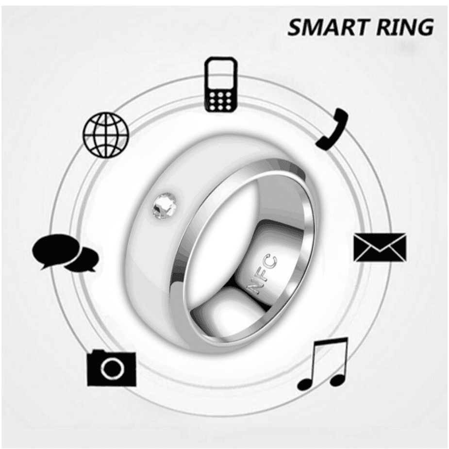 خاتم ذكي NFC لون أبيض قياس 10