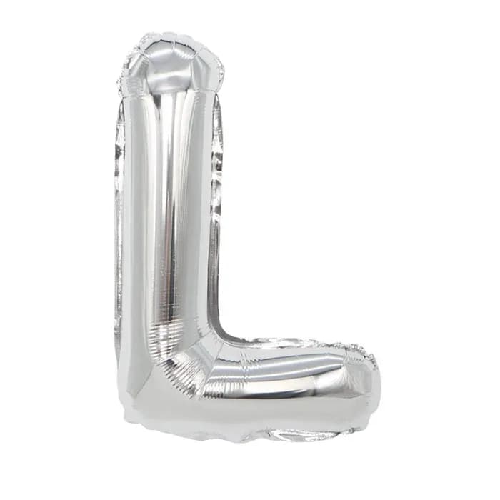 32 Inch Silver Letter L Balloon With Helium