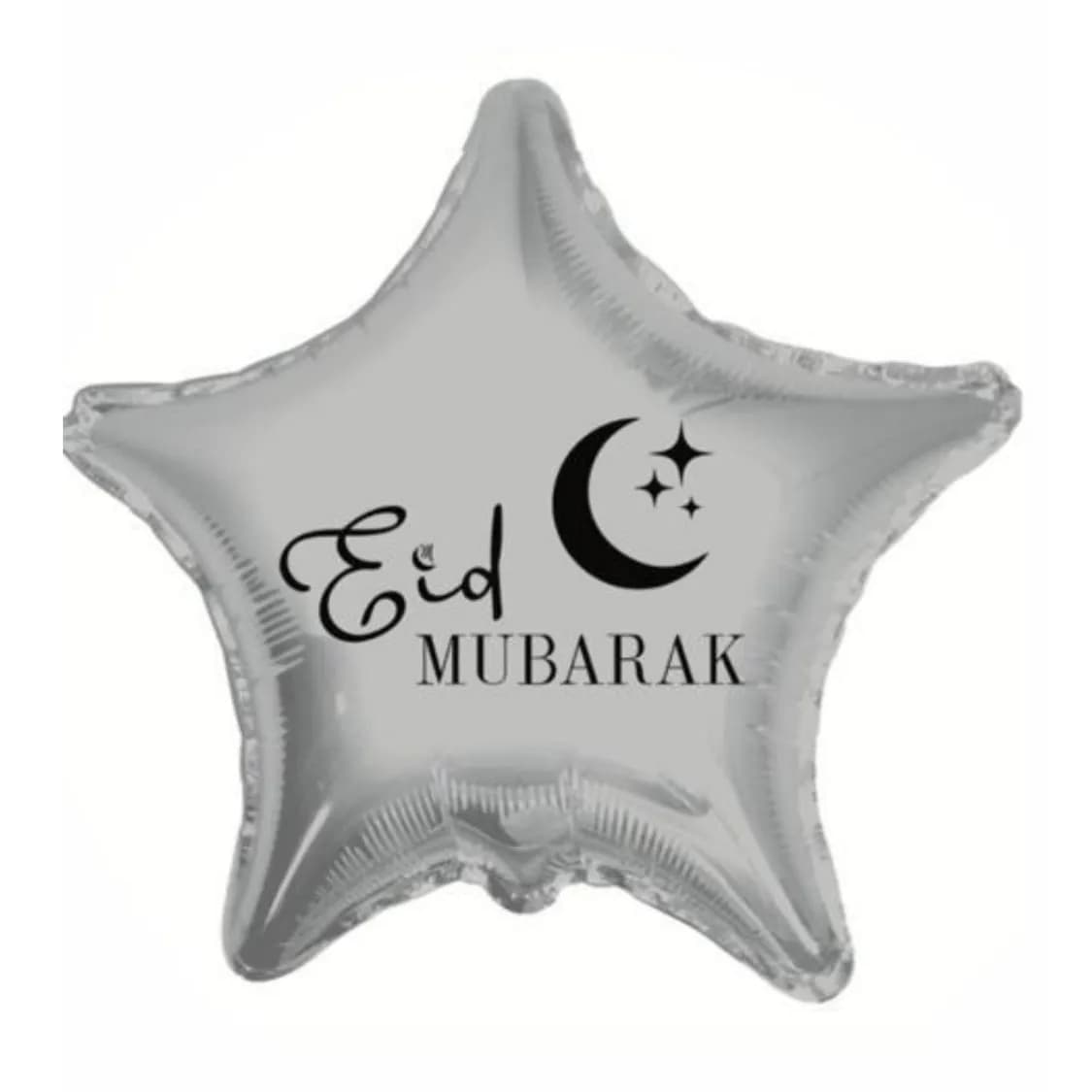 Eid mubarak silver star foil helium balloon