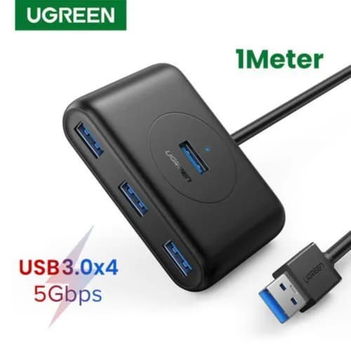 Ugreen USB 3.0 Hub With 1M Long Cable, 4 Port USB Splitter 5Gbps Data Transfer