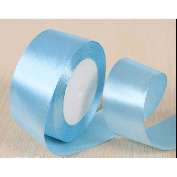 Sky Blue Satin Ribbon 25 Meters length  x 3 inch width