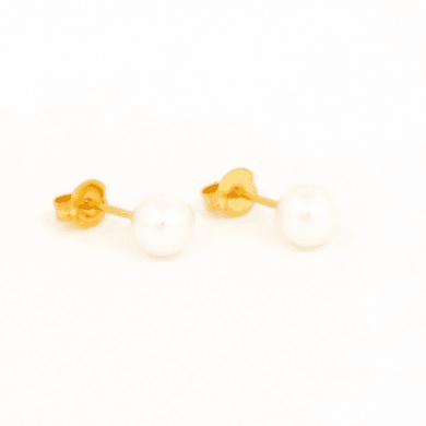 Studex Sensitive Fashion White Pearl S676stx Gold Plated 6mm Earrings