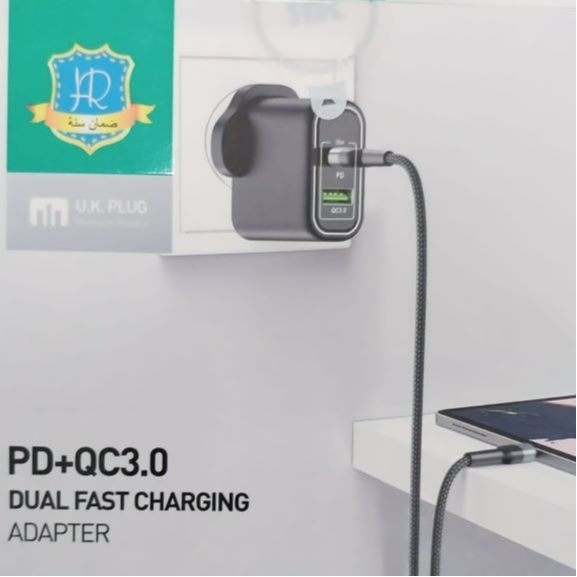 HR-38W PD+QC3.0 Dual Fast Charging Adapter HR-808PD