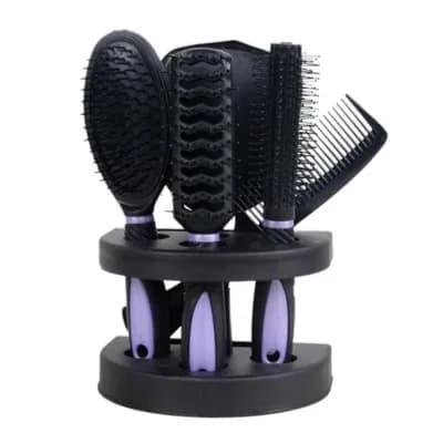 5 Pcs Salon Hair Comb Brush Mirror Set