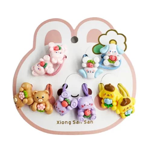 Hair Tie In Different Cartoon Shapes - Yellow - 2 Pieces