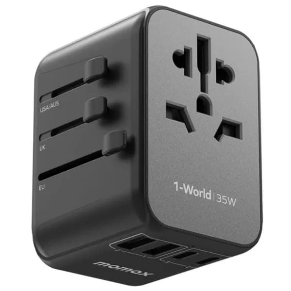 MOMAX 1-World 35w 5-port + ac travel adapter (UA9)