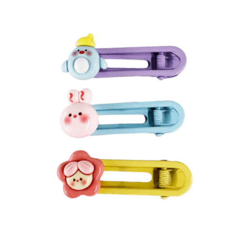 Small Solid Hair Clip In Different Shapes ( 3 Pieces )