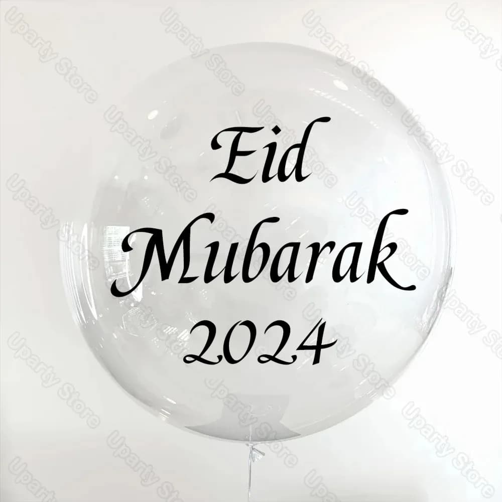 Eid Mubarak Clear Bobo Filled With Helium