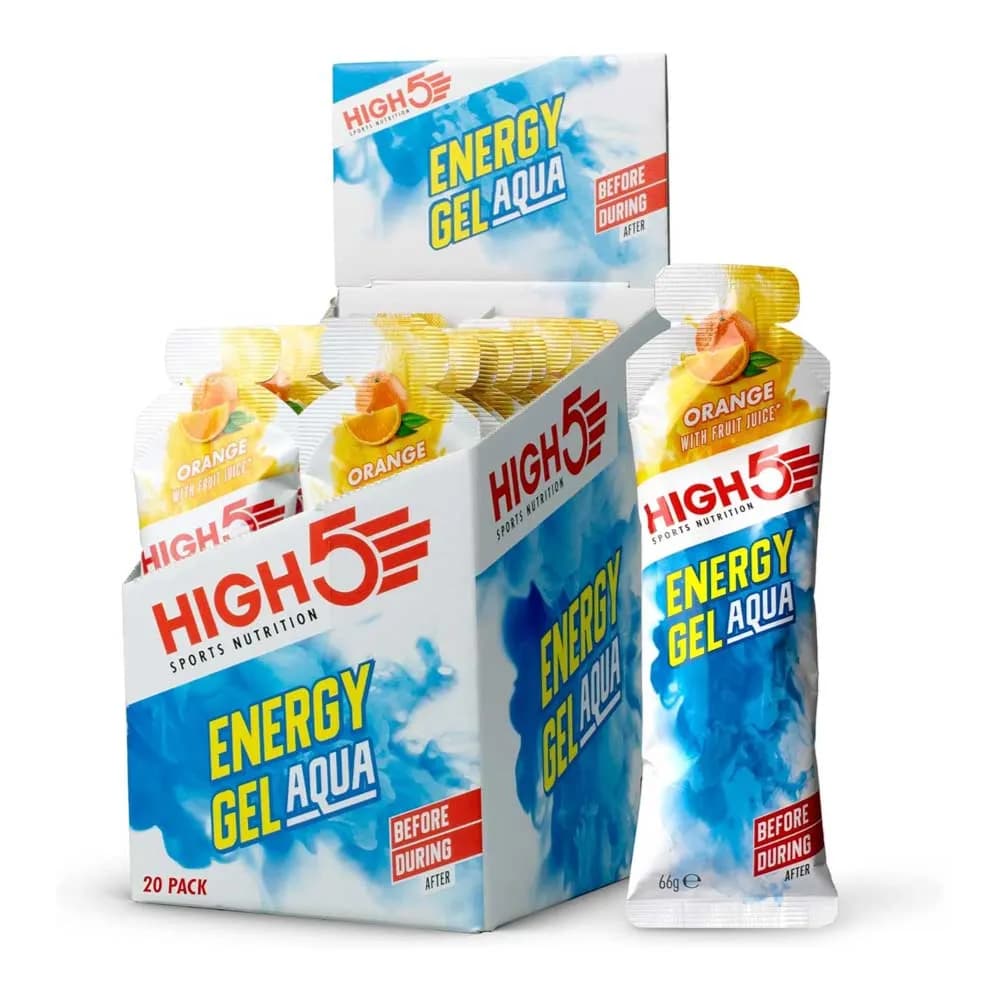 High5 Sports Nutrition Energy Gel Aqua Before During After Orange with Fruit Juice 66g 20 Unit x 1 Box