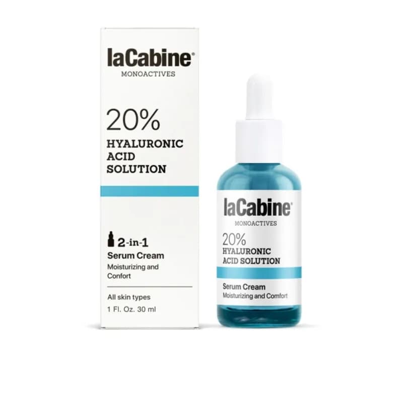 LACABINE MONOACTIVES 20% HYALURONIC ACID SOLUTION 2 IN 1 SERUM CREAM 30ML