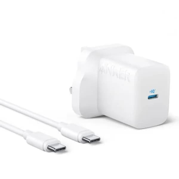 Anker ultra fast home charger 20w With Usb C Cable-White (For apple,samsung & more)