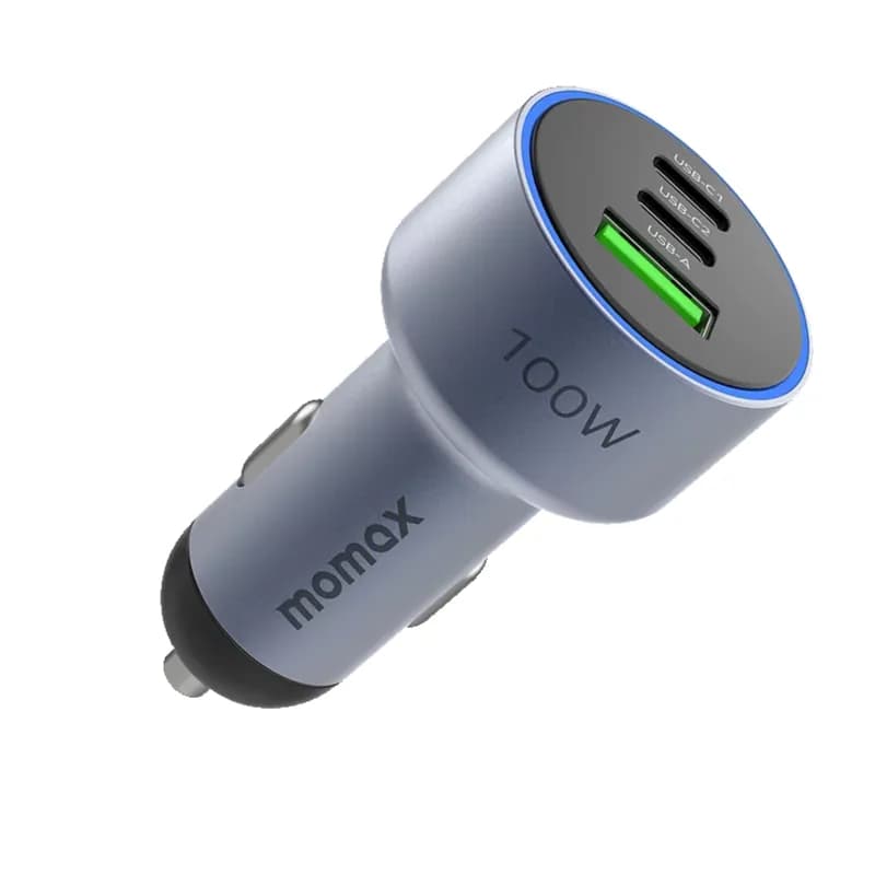 MOMAX 100W Type-C x 2 + USB Three Ports Car Charger UC17E