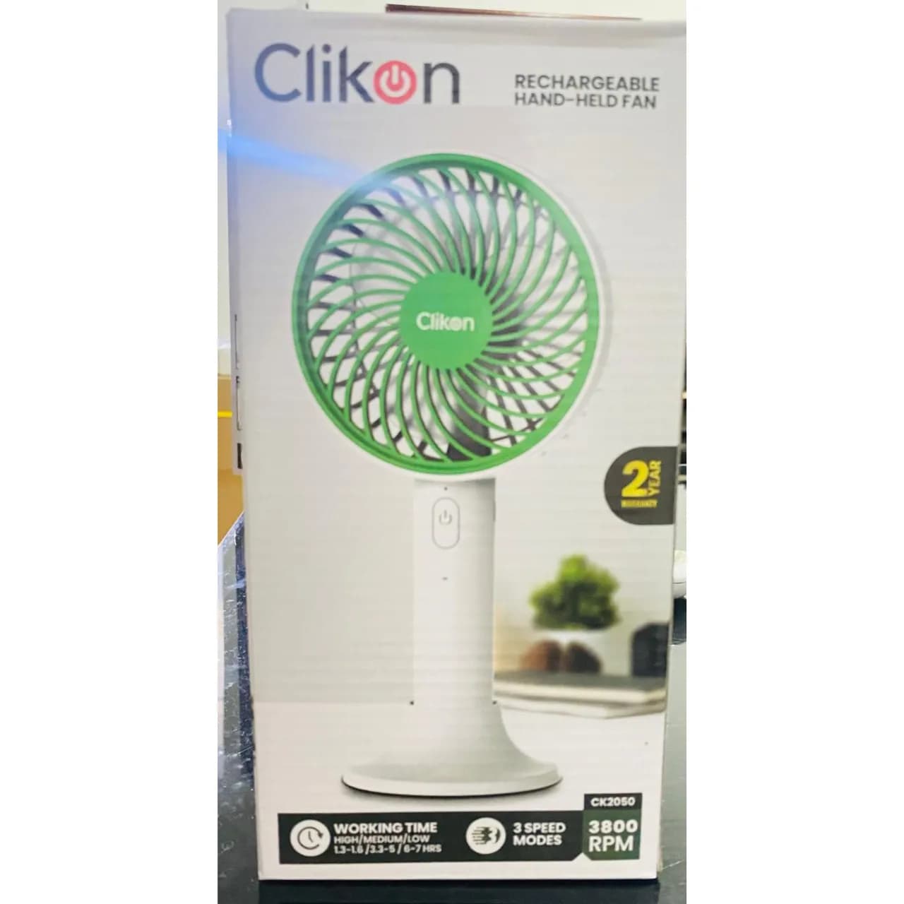 CLIKON CK2050 rechargeable hand held-fan (Speed 3 modes)