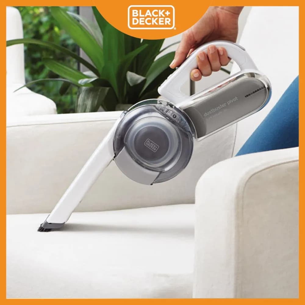 BLACK+DECKER Cordless Dustbuster Pivot Handheld Vacuum Cleaner, 10.8 V 1.5 Ah Li-Ion Battery with Charging Base, 440 ml, 20 Air Watts Suction Power, Light Blue/White - PV1020L-B5