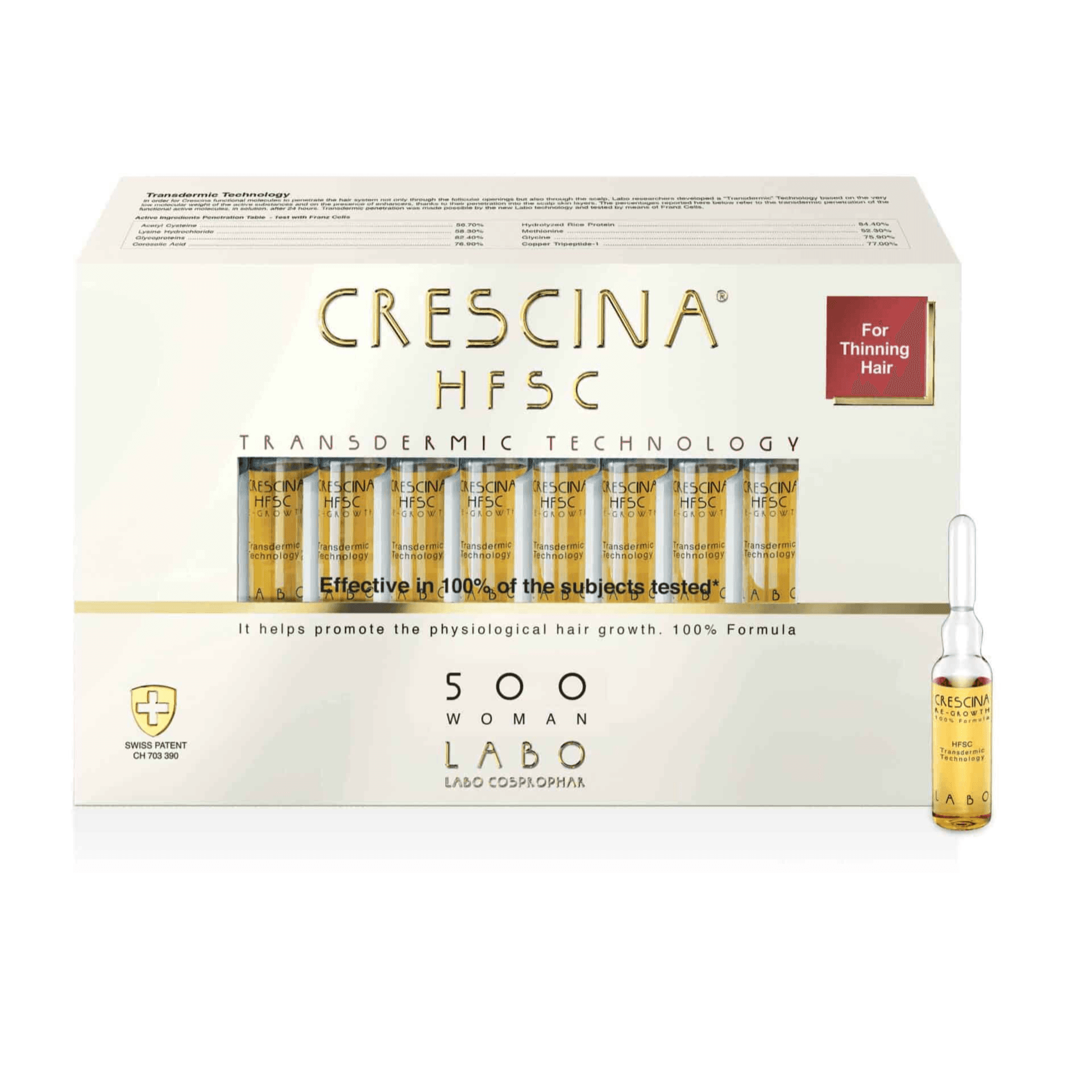 Crescina Transdermic Woman 500 Ampoules 20'S