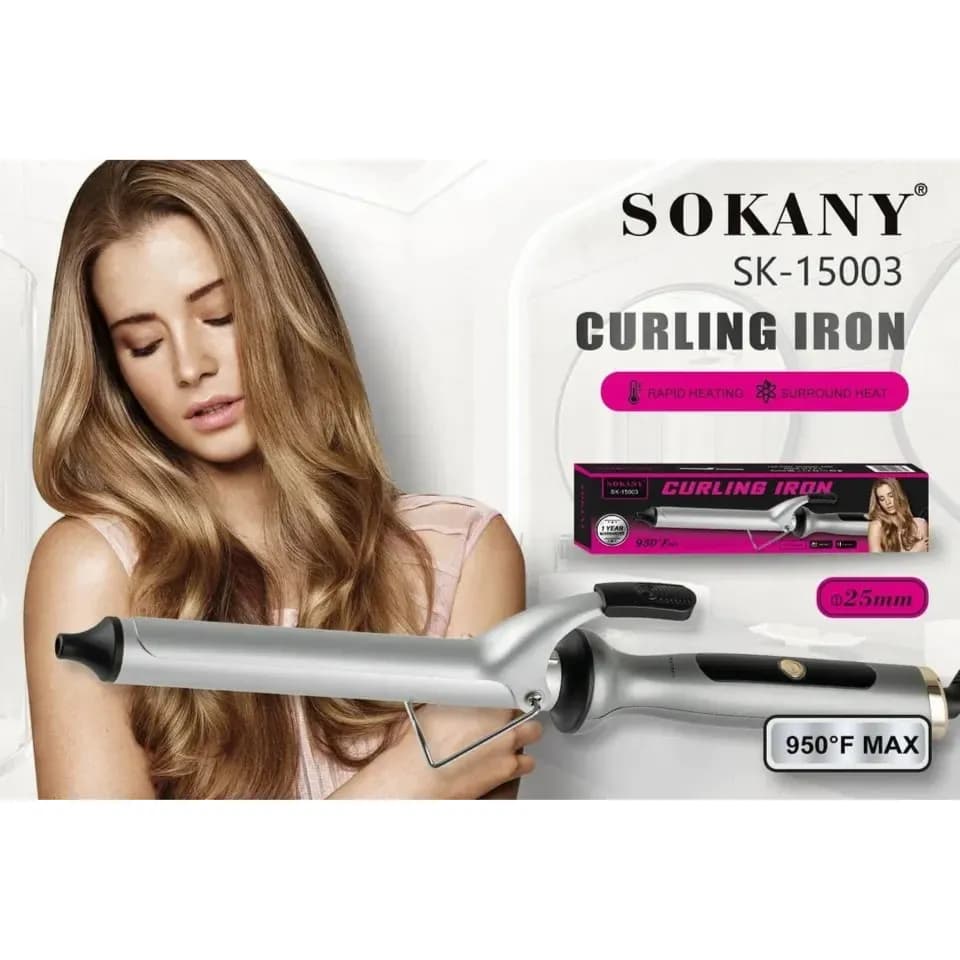 SOKANY SK-15003 Hair curling iron 950 degree Fmax (25mm-360degree swivel hook-quick styling)