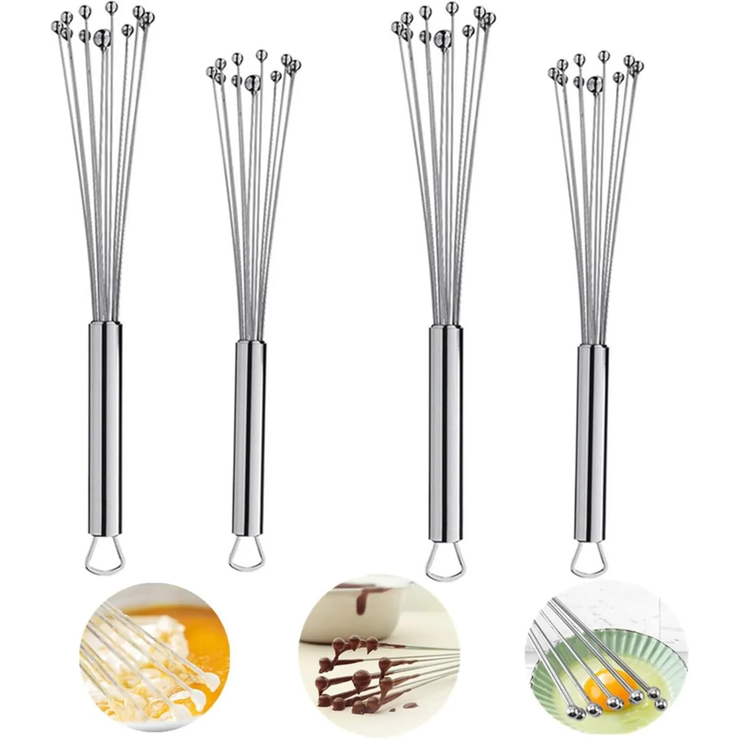 Ball Whisk Set Stainless Steel Wire Egg Whisk Manual 1pcs