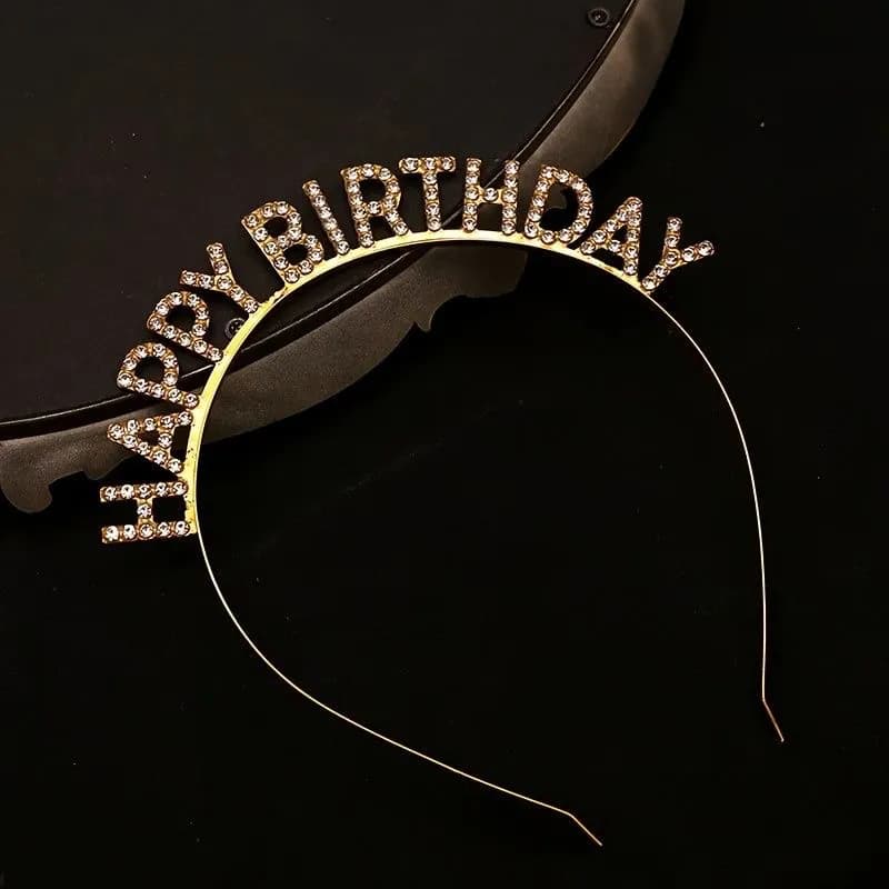 Birthday Girl Headband Gold