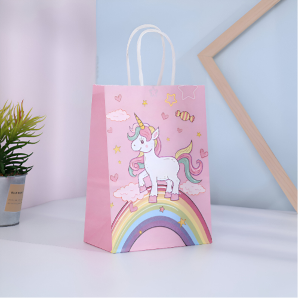 Unicorn Printed Gift Kraft Paper Bag-Small- 16X22X8 CM-1 Pieces Set (GCQL200)