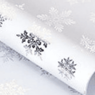 silver snowflakes wrapping paper