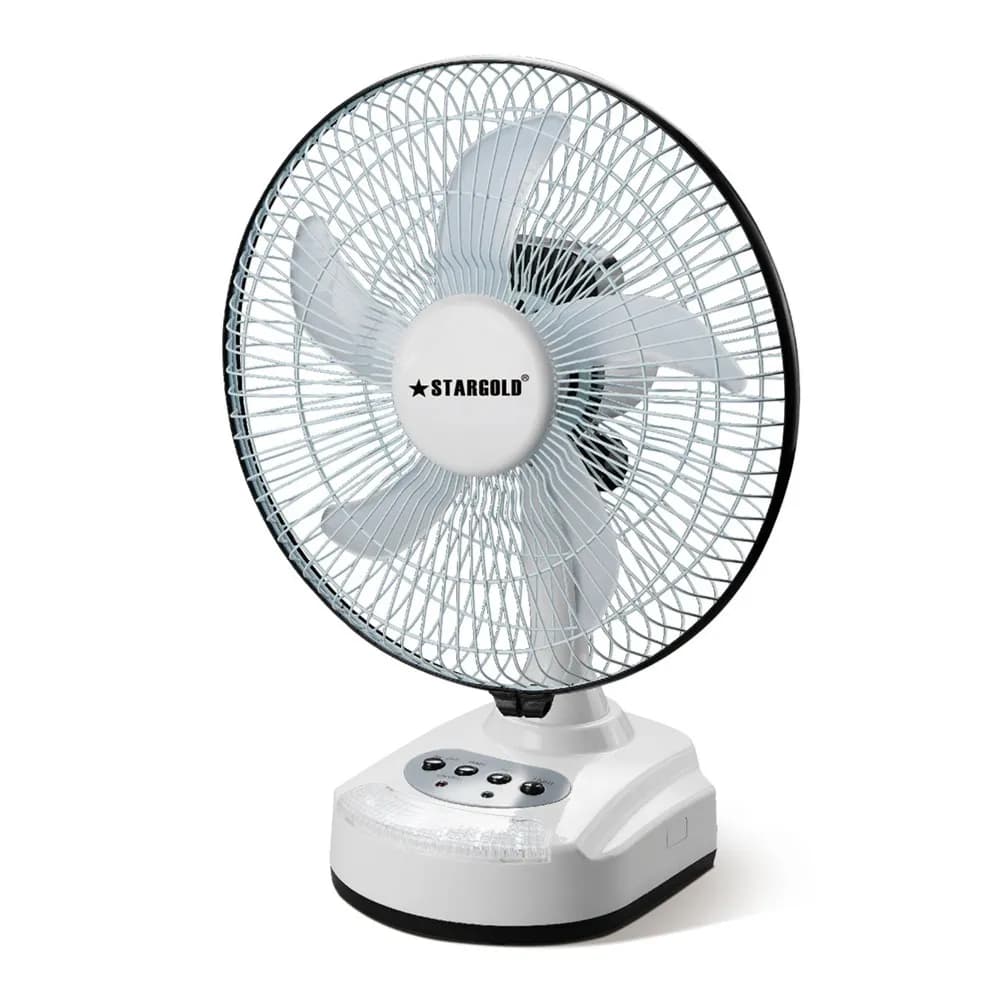 Stargold 10 Inch Rechargeable & Portable Desk Fan, SG-4034 White