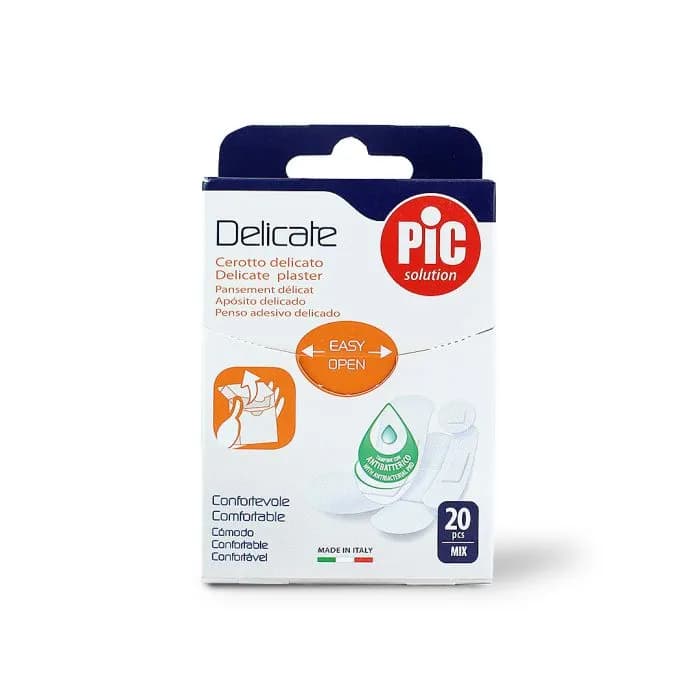 Pic Delicate plaster with antibacterial pad mix shapes ref-02024013 20pcs