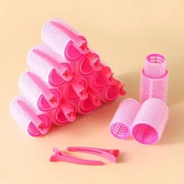 HAIR CURLER SET (12PCS) LIGHT PINK