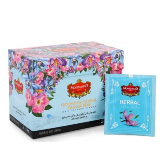 Mohamed Herbal Tea Borage & Rose Mohamadi With Saffron Flavor 1X20Pcs