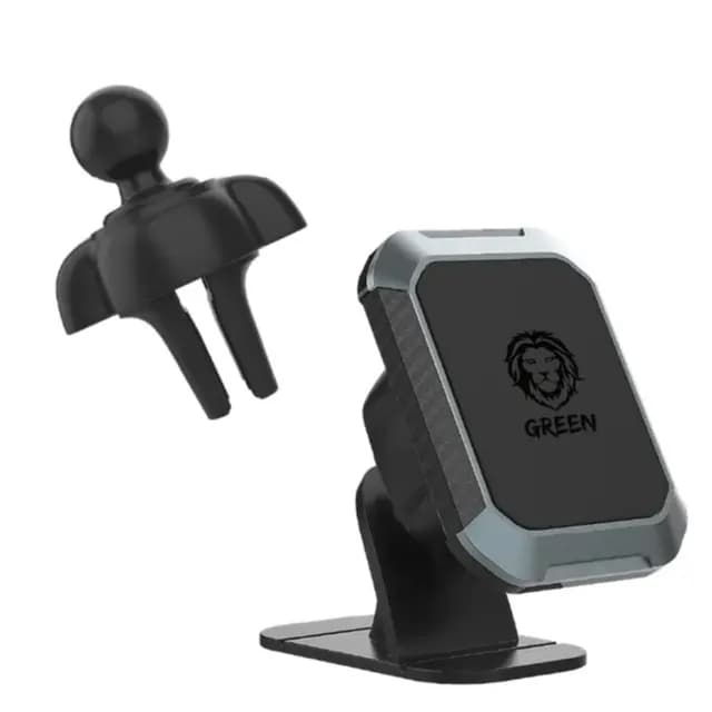 2 in 1 Magnetic Car Phone Holder Green Lion