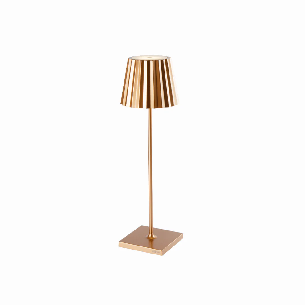 Plisse Luxurious Cordless Table Lamp - Gold