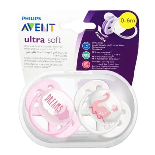 PHILIPS AVENT SOOTHER SILICONE 0-6 M GIRL