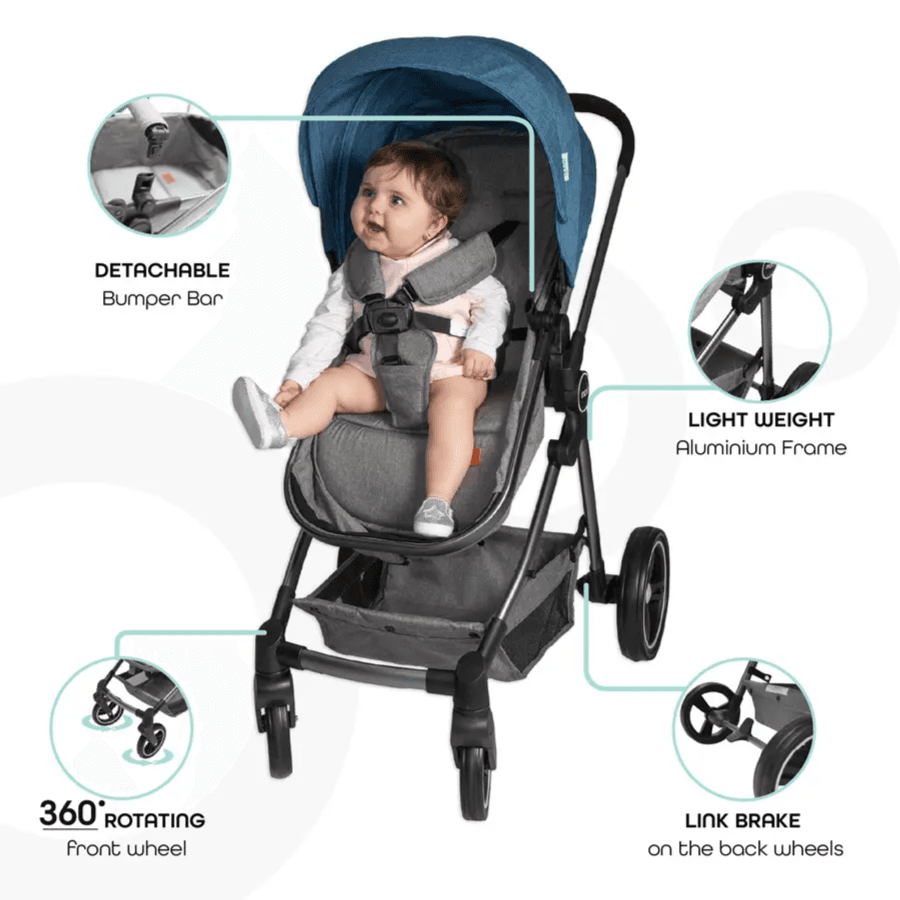 Moon Pro 2 In 1 Stroller (Blue)