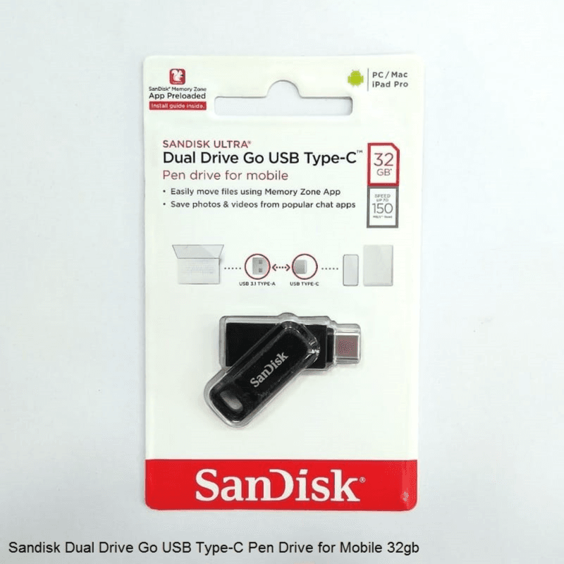 SANDISK ULTRA   DUAL Drive  GO USB TYPE- C FLASH DRIVE FOR SMART PHONE 32 GB