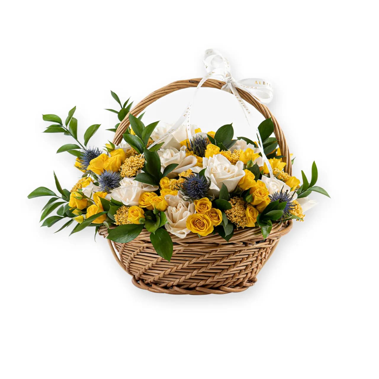 Natural Mix Flowers In Basket