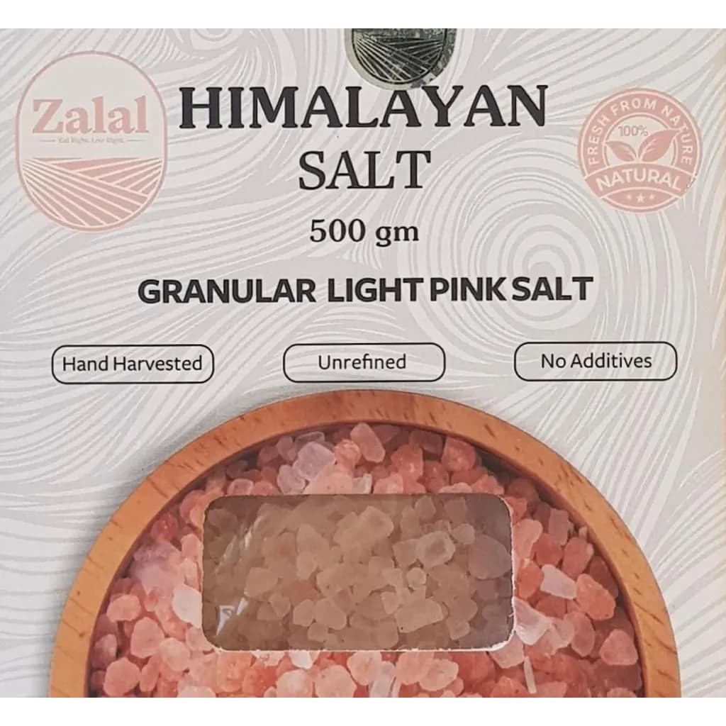 ZALAL HIMALAYAN LIGHT FINE SALT 500G POUCH