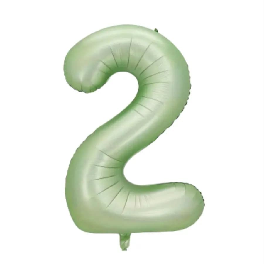 Number 2 Balloon Olive Green Colour